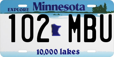 MN license plate 102MBU