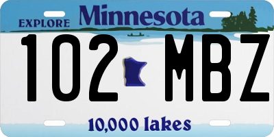MN license plate 102MBZ