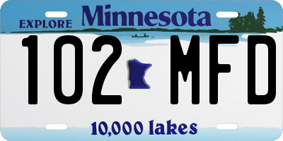MN license plate 102MFD