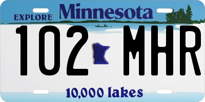 MN license plate 102MHR