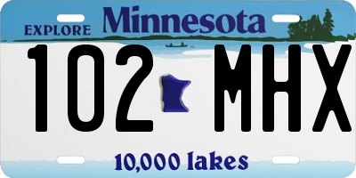 MN license plate 102MHX