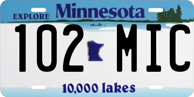 MN license plate 102MIC