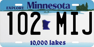 MN license plate 102MIJ