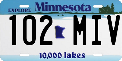 MN license plate 102MIV