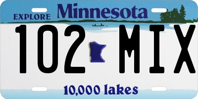 MN license plate 102MIX
