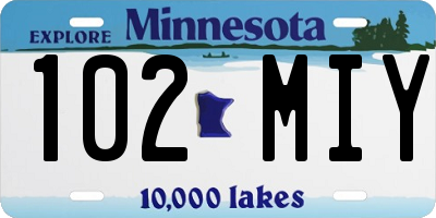 MN license plate 102MIY