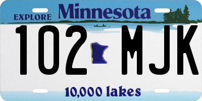 MN license plate 102MJK