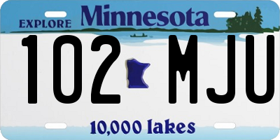 MN license plate 102MJU