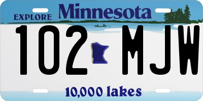 MN license plate 102MJW