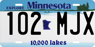 MN license plate 102MJX