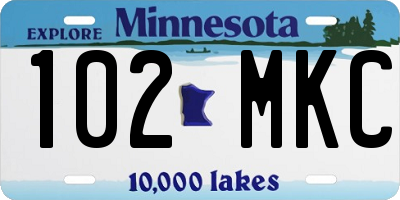 MN license plate 102MKC