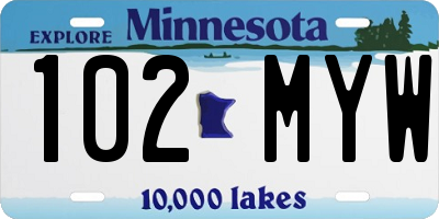 MN license plate 102MYW