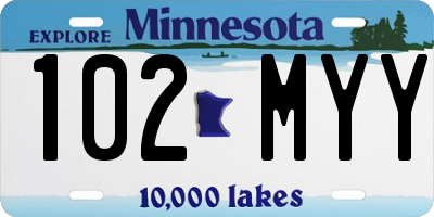 MN license plate 102MYY