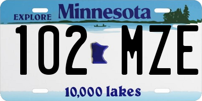 MN license plate 102MZE
