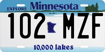 MN license plate 102MZF