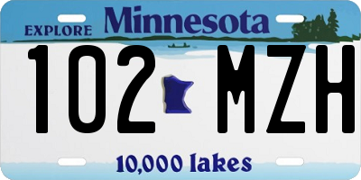 MN license plate 102MZH