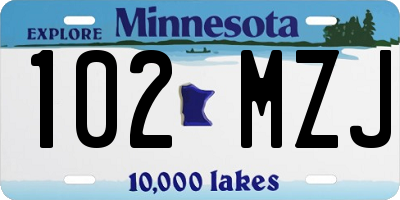 MN license plate 102MZJ
