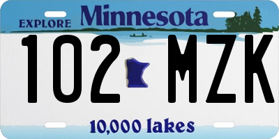 MN license plate 102MZK