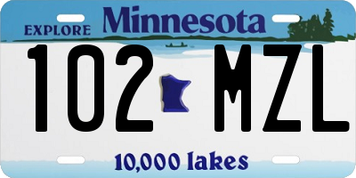 MN license plate 102MZL