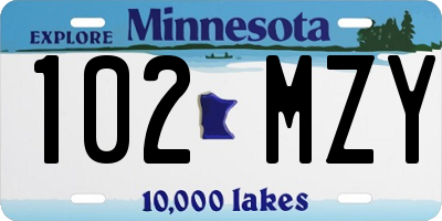 MN license plate 102MZY