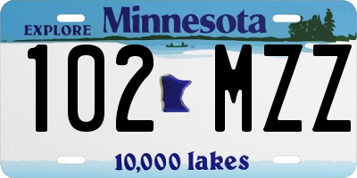 MN license plate 102MZZ