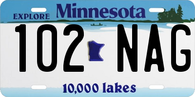 MN license plate 102NAG