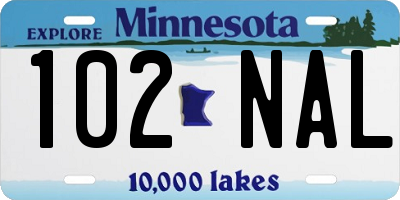 MN license plate 102NAL