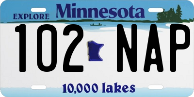 MN license plate 102NAP