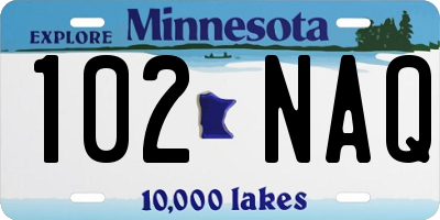MN license plate 102NAQ
