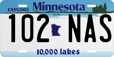 MN license plate 102NAS