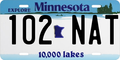 MN license plate 102NAT