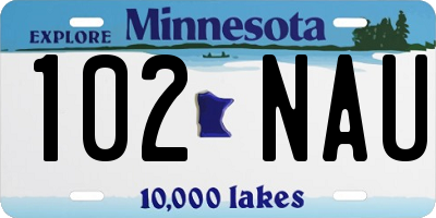MN license plate 102NAU