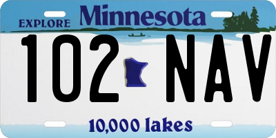 MN license plate 102NAV
