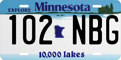 MN license plate 102NBG