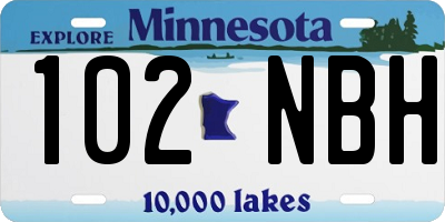 MN license plate 102NBH