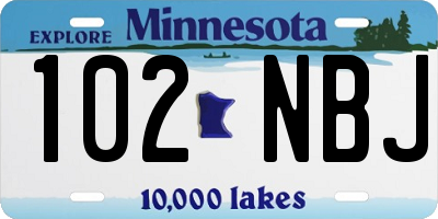 MN license plate 102NBJ