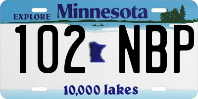 MN license plate 102NBP