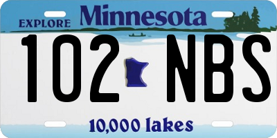 MN license plate 102NBS