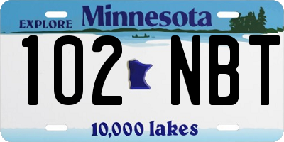 MN license plate 102NBT