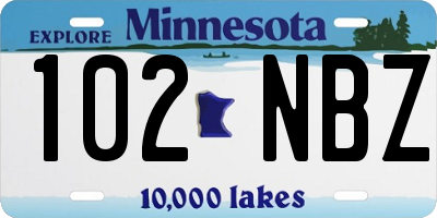MN license plate 102NBZ
