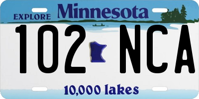 MN license plate 102NCA