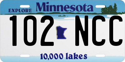 MN license plate 102NCC