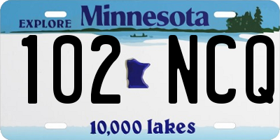 MN license plate 102NCQ