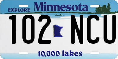 MN license plate 102NCU