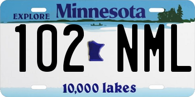 MN license plate 102NML