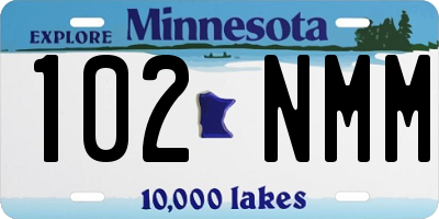 MN license plate 102NMM