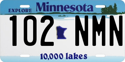 MN license plate 102NMN