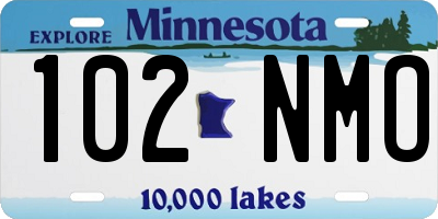 MN license plate 102NMO