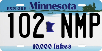 MN license plate 102NMP