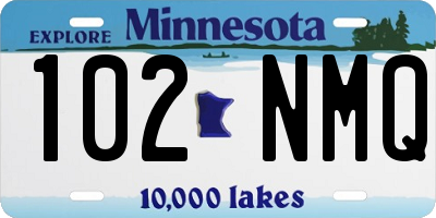 MN license plate 102NMQ
